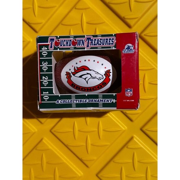 NIB Touchdown Treasures NFL Broncos Collectible Ornament Football Souvenir 3" - Picture 1 of 8